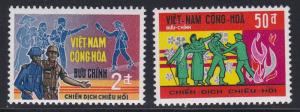 Viet Nam (South) # 347-348, Soldiers & Civilians, NH, 1/2 Cat