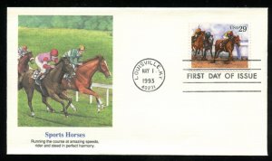 US 2757 Sporting Horses - Throughbred Racing UA Fleetwood cachet FDC