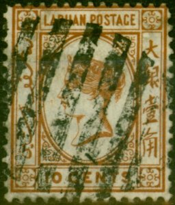 Labuan 1883 10c Yellow-Brown SG19 Good Used