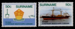 Surinam 752-3 MNH Surinam Shipping Co, Crest, Ship