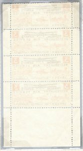 GB AVIATION Air Mail Stamp 1933 3d *West Country* PANE/Strip{4} Mint MNH EP434 