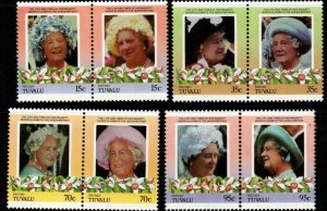 TUVALU-NIUTAO Sc37/40 1985-86 QUEEN MOTHER MNH