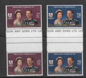 BERMUDA #316-317 1975 ROYAL VISIT MINT VF NH O.G aa GUTTER PAIR