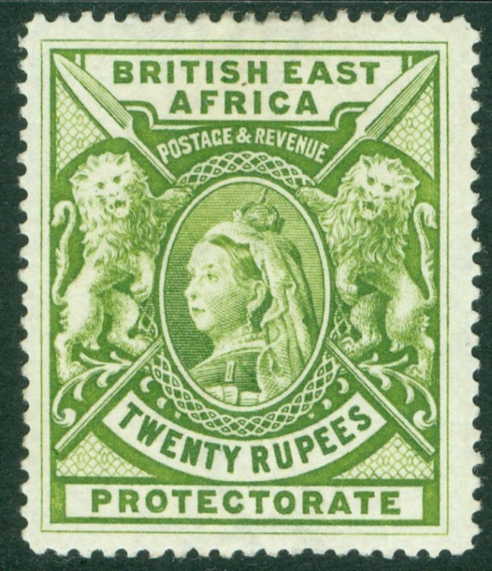 SG 98 British East Africa 1897. 20r pale green. A fine fresh lightly mounted...