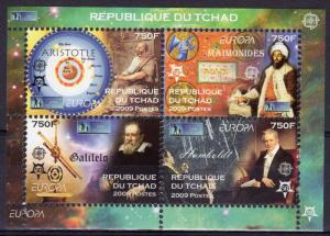 Chad 2009 EUROPA CEPT 50th.Anniversary/ Galileo/Aristotle Sheetlet (4) Perf.MNH