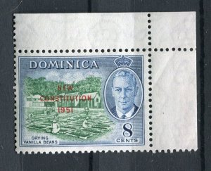 DOMINICA; 1951 early GVI Constitution issue MINT Hinged CORNER 8c. value