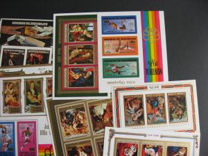 Burundi, collection of 16 mostly different MNH imperf souvenir sheets 