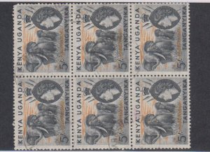 Kenya-Uganda-Tanganyika - 1954 - SC 115 - Used - Block of 6