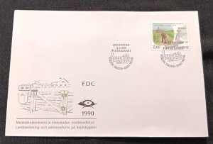 D)1990, FINLAND, FIRST DAY COVER, ISSUE, CENTENARY OF PERSONAL DELIVERY OF THE