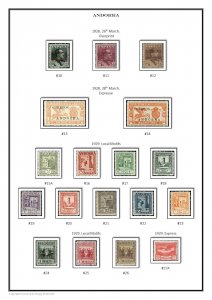 Andorra Spanish Administration 1875-2018  PDF (DIGITAL) STAMP  ALBUM PAGES 