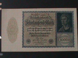 ​GERMANY-1922-IMPERIAL BANK NOTE-10000 MARK-UNC-VF-102 YEARS OLD-