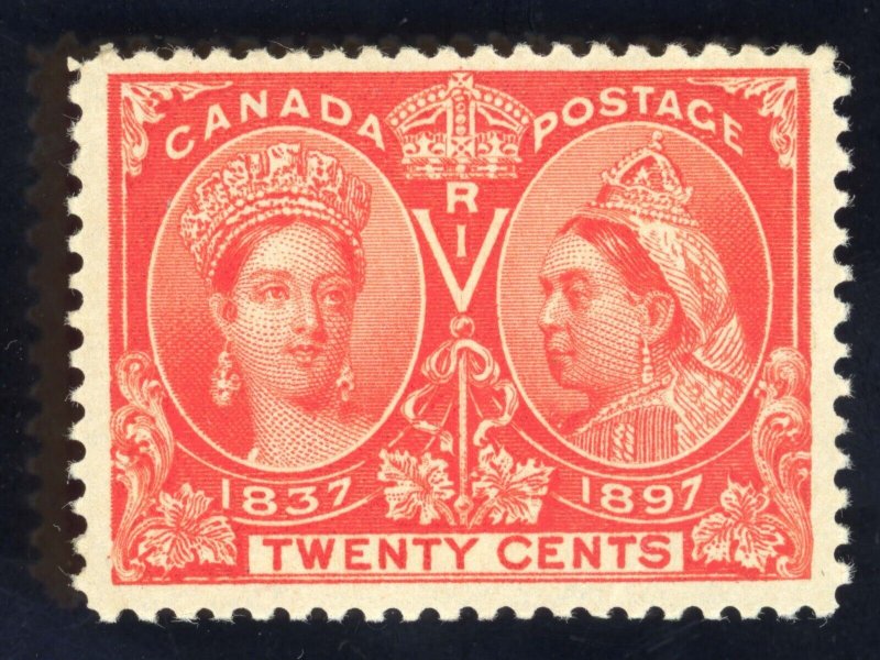 Canada Scott 59 Mint HR OG 1897  20c Vermilion Lot Y015 bhmstamps