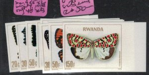 Rwanda Butterflies SC 905-12 Imperf Only 40 Sets Exist Imperf MNH (8evv)