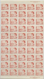 CANADA - #459 - 6c QUEEN ELIZABETH II CENTENNIAL ISSUE PLATE #3 BLOCK OF 50 MNH 