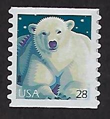 Catalog # 4389  Single Stamp Coil Wildlife Polar Bear