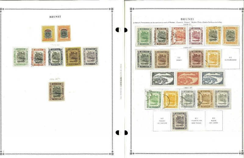 Brunei 1906-1992 MNH, LH & U in Mounts on Scott International Pages