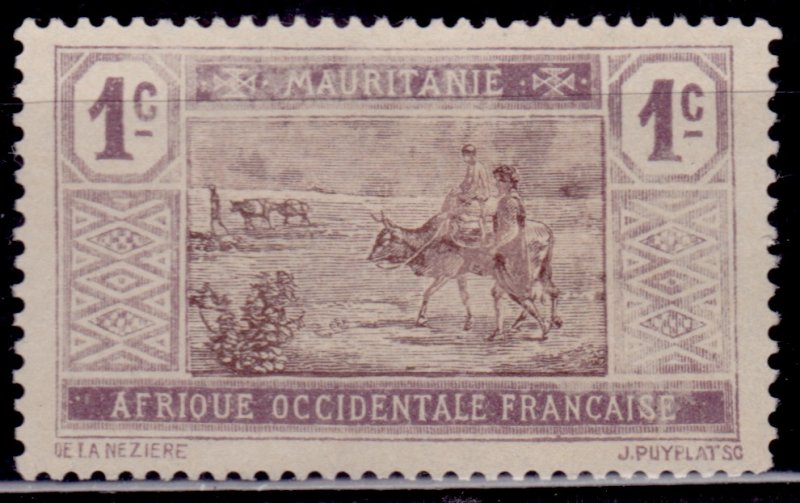 Mauritania, 1913-17, Desert Landscape, 1c, sc#18, MNG -no gum