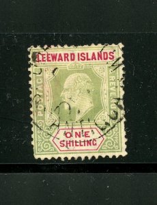 Leeward Islands #37 (LE280) King Edward VII, wmk 3, 1 shilling, U, CV$140.00