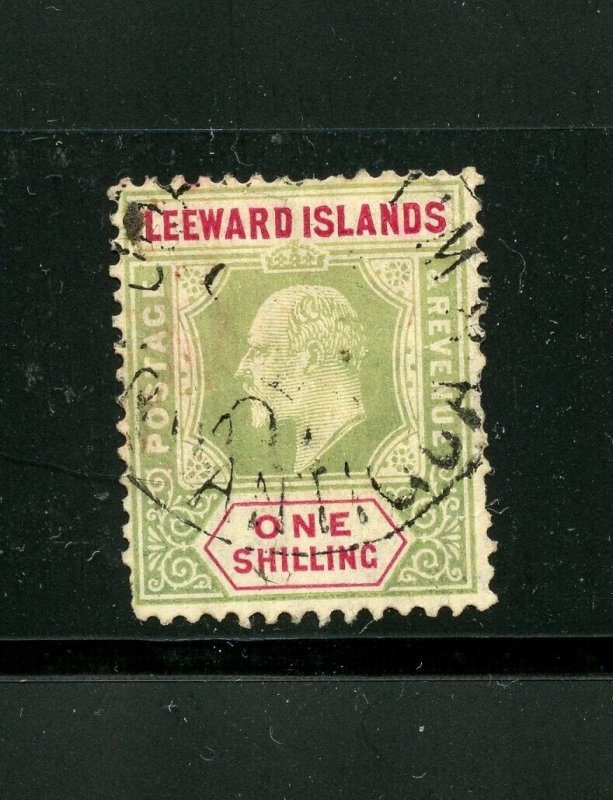 Leeward Islands #37 (LE280) King Edward VII, wmk 3, 1 shilling, U, CV$140.00