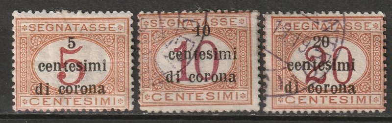 Austria 1919 Sc NJ8-10 Italian occ Trento postage due MH/used