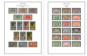 COLOR PRINTED FRENCH COLONIES [x13] 1859-1947 STAMP ALBUM PAGES (141 ill. pages)