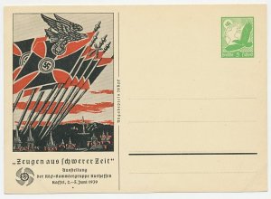 Postal stationery Germany 1939 Exhibition Kurhessen / Kassel- Nazi symbols