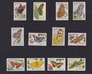 Surinam   #643-654  MNH  1983  butterfly drawings