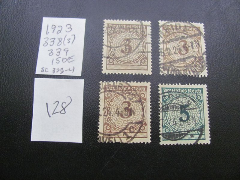 Germany 1923 USED   MI. 338-339 COLOR VAR.   VF/XF 150 EUROS (128)