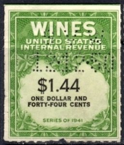 US Stamp #RE147 USED - Phabulous Revenue 'WINES' Issue - Series 1941