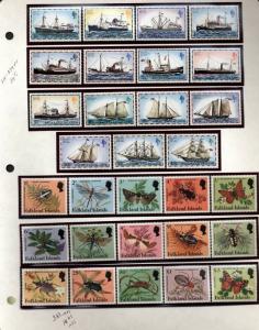 Falkland Isl. collection Butterflies Birds,Fish Mint NH in mounts $115.00 jp