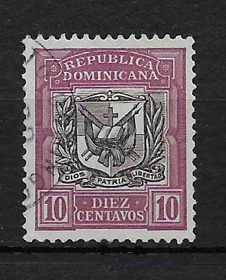 DOMINICAN REPUBLIC STAMP VFU COAT OF ARMS 1900 #16J13