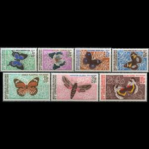 NEW CALEDONIA 1967 - Scott# 357-60+C Butterflies Set of 7 LH