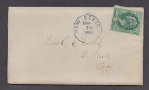 **US 19th Cent Cover, New Boston, MA, 3/18/1888 CDS, Star F/C DPO1, Encl