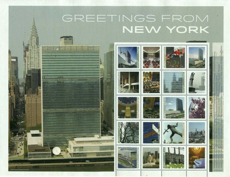 HERRICKSTAMP NEW ISSUES U.N. NEW YORK Sc.# 1112 Greetings from NY 2015 Sheet