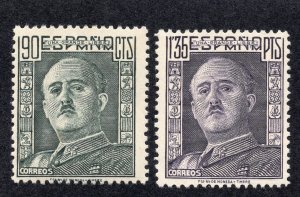 Spain 1948 90c & 1.35p Franco, Scott 714-715 MNH, value = $1.20