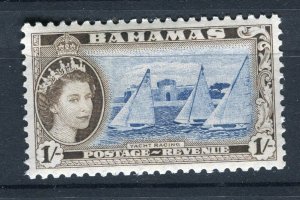 BAHAMAS; 1954 early QEII pictorial issue fine Mint hinged 1s. value