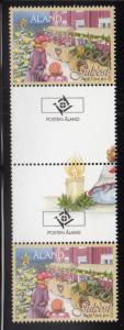 Aland 2014 MNH Christmas market Gutter pair with emblem