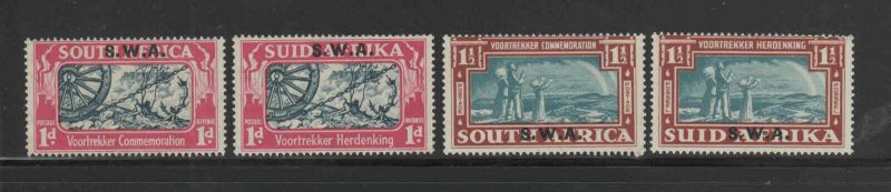 SOUTH WEST AFRICA #133-134a-b  1938  VOOTREKKER ISSUE    MINT VF LH O.G