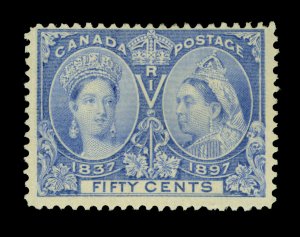 CANADA 1897 JUBILEE issue   50c ultramarine  Scott # 60  mint MH