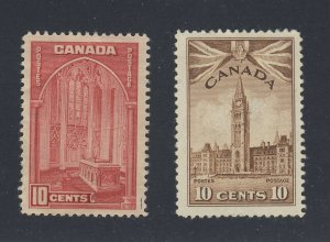 2x Canada Mint stamps #241-10c MH VF & #257-10c MH Thin Guide Value = $24.00