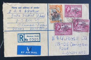 1957 Odumase Gold Coast Airmail Registered Letter  Cover To London England