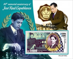 SIERRA LEONE - 2022 - Chess, J R Capablanca - Perf Souv Sheet- Mint Never Hinged