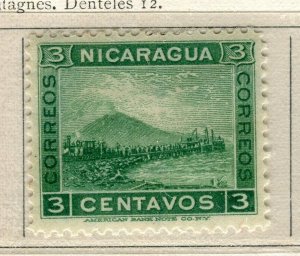 NICARAGUA; 1900 early Momotombo Mountain issue fine Mint 3c. value