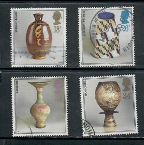 G.B 1987 COMMEMORATIVES  SET STUDIO POTTERY USED  h 170221