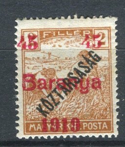 HUNGARY; 1919 Serbian Occupation BARANYA Optd. issue Mint hinged 45f.  