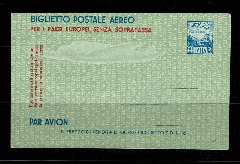 Italy Scarce Aerogramme Cover - Unused - 092417