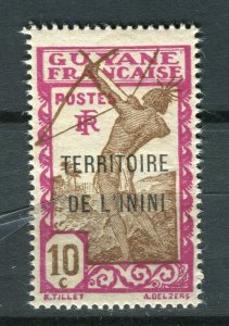FRENCH COLONIES; L'ININI 1931 early Pictorial Optd. issue Mint hinged 10c.