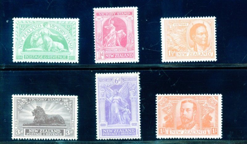 NEW ZEALAND 1920 VICTORY SCOTT #165-170 MINT LIGHTLY HINGED