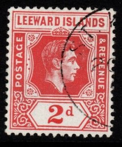 LEEWARD ISLANDS SG104 1949 2d SCARLET FINE USED