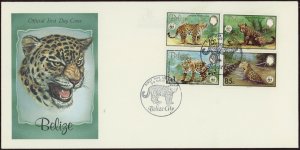 Belize #689-692 Jaguar Panthera Onca Felines Cats Topical 1983 FDC First Day